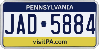 PA license plate JAD5884