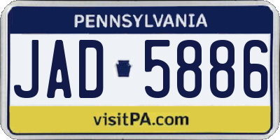 PA license plate JAD5886