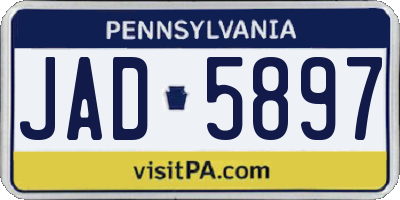PA license plate JAD5897