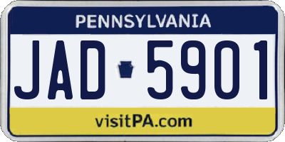 PA license plate JAD5901
