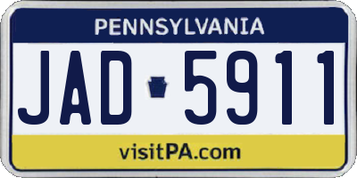 PA license plate JAD5911