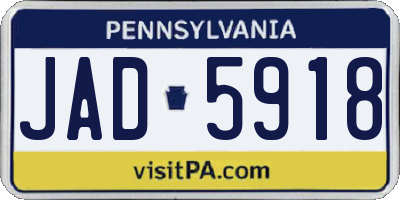 PA license plate JAD5918