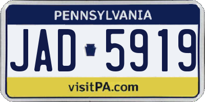 PA license plate JAD5919