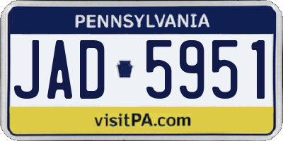 PA license plate JAD5951