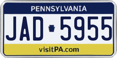 PA license plate JAD5955