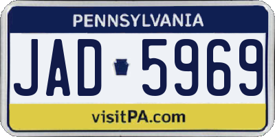 PA license plate JAD5969