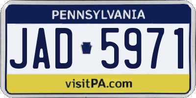 PA license plate JAD5971