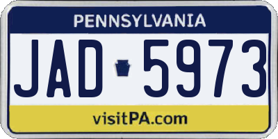 PA license plate JAD5973
