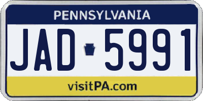 PA license plate JAD5991