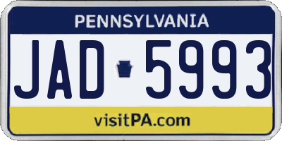 PA license plate JAD5993