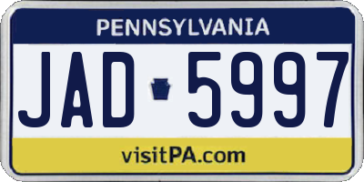 PA license plate JAD5997