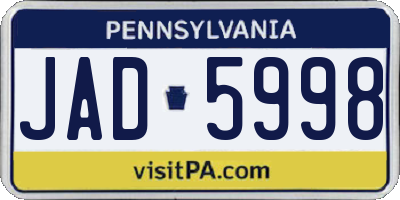 PA license plate JAD5998