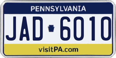 PA license plate JAD6010