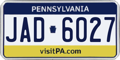 PA license plate JAD6027