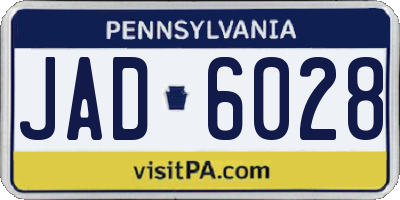 PA license plate JAD6028