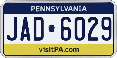 PA license plate JAD6029