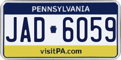 PA license plate JAD6059