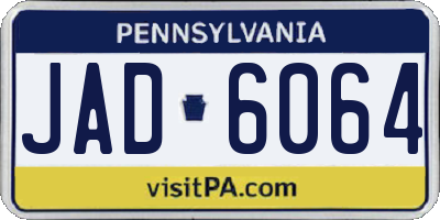 PA license plate JAD6064