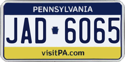 PA license plate JAD6065