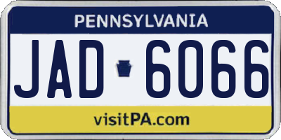 PA license plate JAD6066