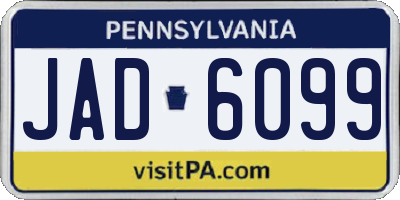 PA license plate JAD6099
