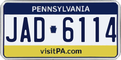 PA license plate JAD6114