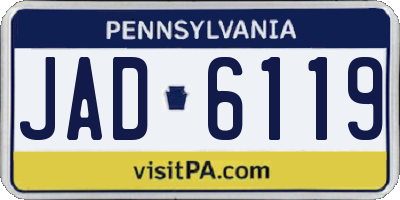 PA license plate JAD6119