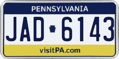 PA license plate JAD6143