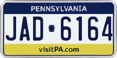 PA license plate JAD6164