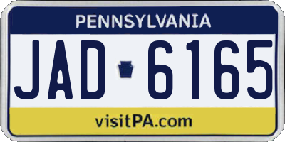 PA license plate JAD6165