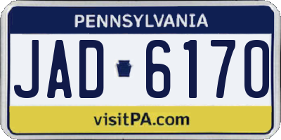 PA license plate JAD6170