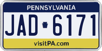 PA license plate JAD6171