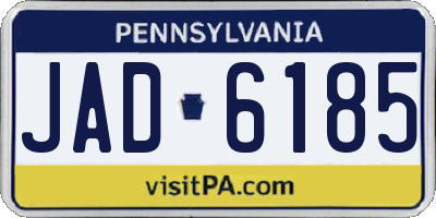 PA license plate JAD6185