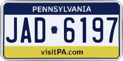 PA license plate JAD6197