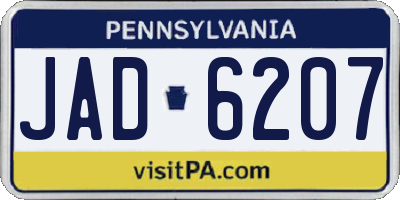 PA license plate JAD6207