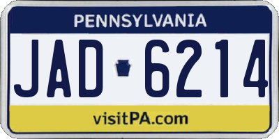 PA license plate JAD6214