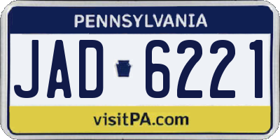PA license plate JAD6221