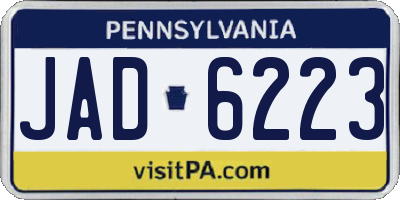 PA license plate JAD6223