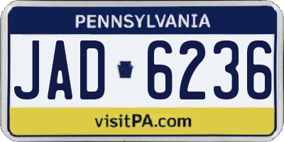 PA license plate JAD6236