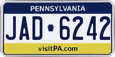 PA license plate JAD6242