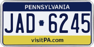 PA license plate JAD6245