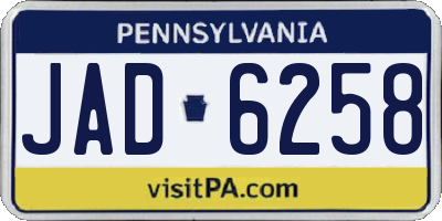PA license plate JAD6258