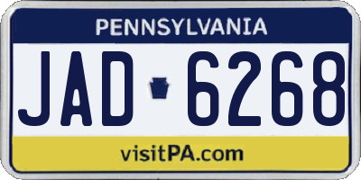 PA license plate JAD6268