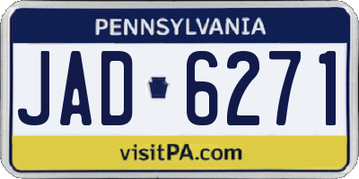 PA license plate JAD6271
