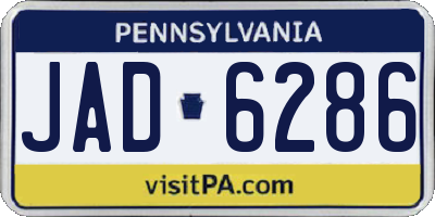 PA license plate JAD6286
