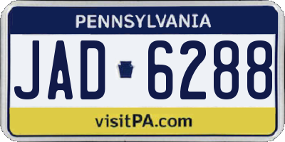 PA license plate JAD6288