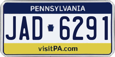 PA license plate JAD6291