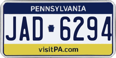 PA license plate JAD6294