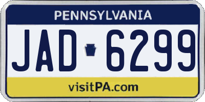 PA license plate JAD6299