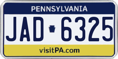 PA license plate JAD6325